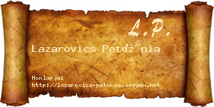 Lazarovics Petúnia névjegykártya